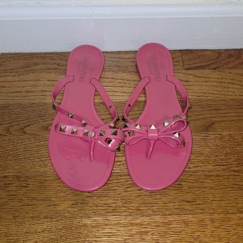 Valentino Pink Studded Sandals